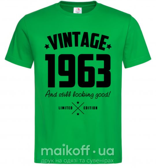 Мужская футболка Vintage 1963 and still looking good Зеленый фото