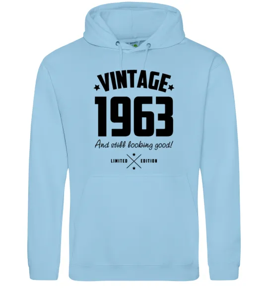 Мужская толстовка (худи) Vintage 1963 and still looking good Голубой фото