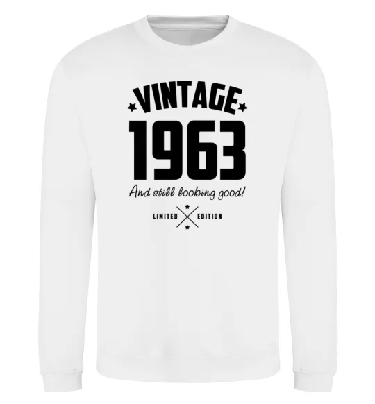 Свитшот Vintage 1963 and still looking good Белый фото