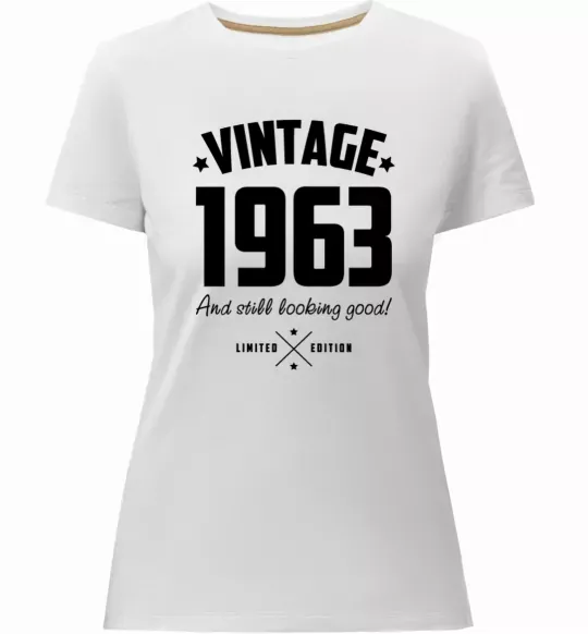 Женская премиум футболка Vintage 1963 and still looking good Белый фото