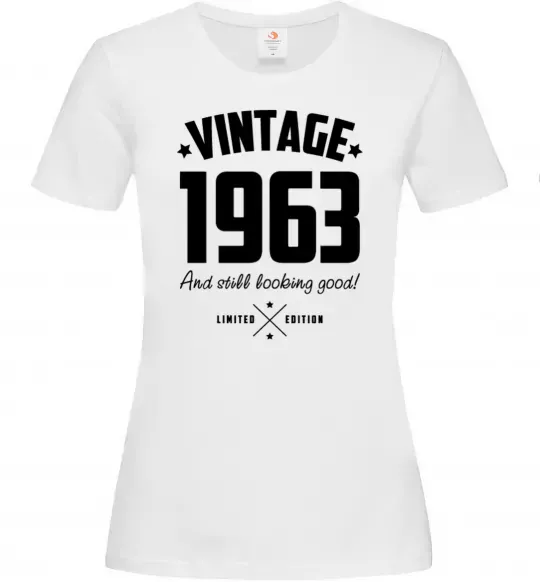 Женская футболка Vintage 1963 and still looking good Белый фото