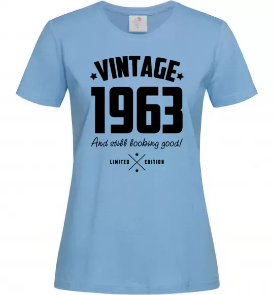 Женская футболка Vintage 1963 and still looking good Голубой фото