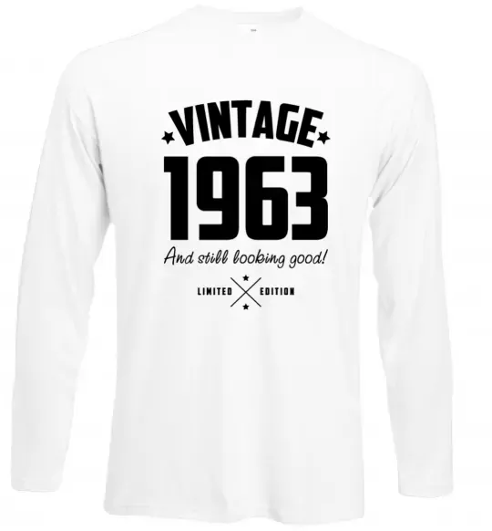 Лонгслив Vintage 1963 and still looking good Белый фото