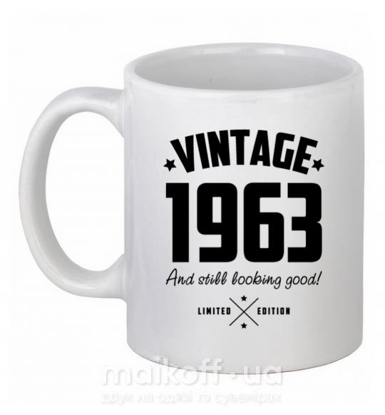 Чашка керамічна Vintage 1963 and still looking good Білий фото
