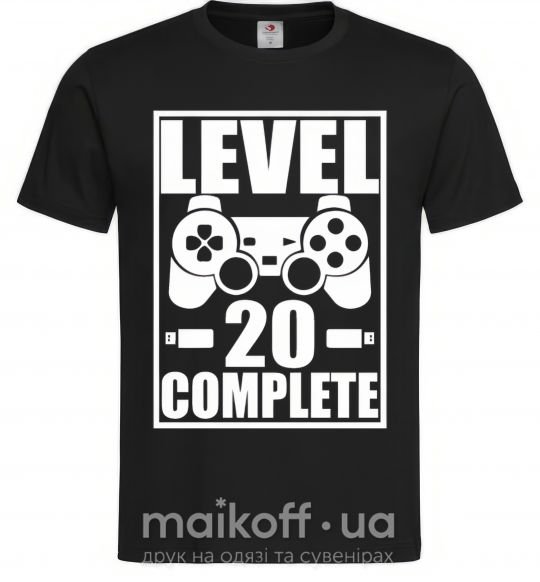 Чоловіча футболка Level 20 complete Чорний фото
