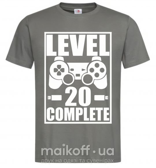 Чоловіча футболка Level 20 complete Графіт фото