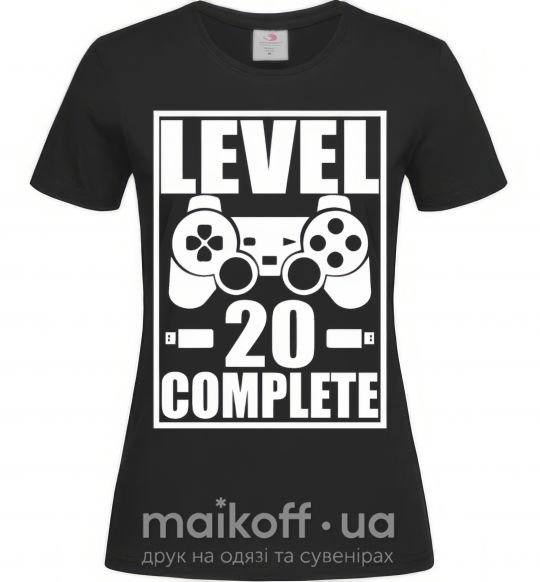 Женская футболка Level 20 complete Черный фото