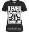 Жіноча футболка Level 20 complete Чорний фото