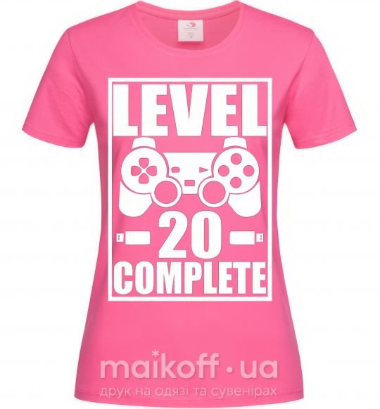 Жіноча футболка Level 20 complete Яскраво-рожевий фото