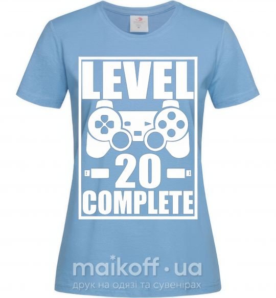 Жіноча футболка Level 20 complete Блакитний фото