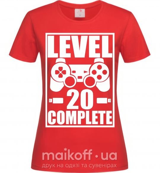 Жіноча футболка Level 20 complete Червоний фото