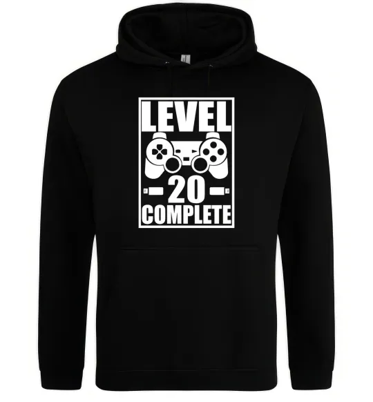 Мужская толстовка (худи) Level 20 complete Черный фото
