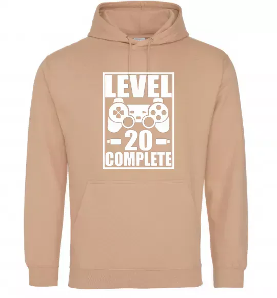 Мужская толстовка (худи) Level 20 complete Песочный фото