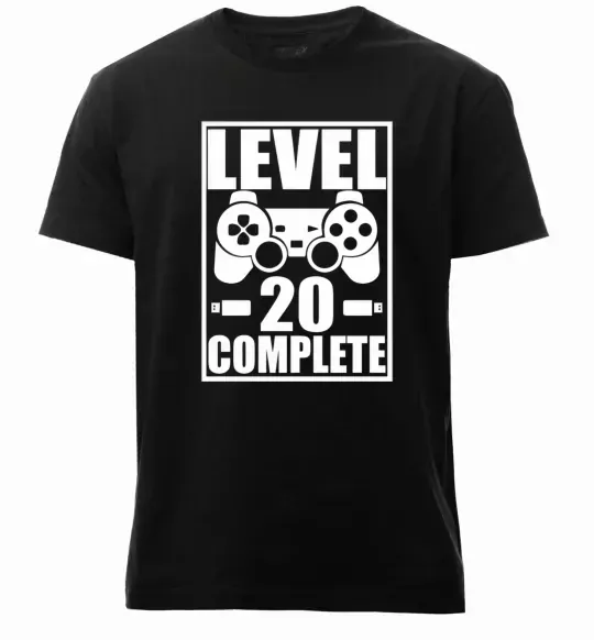 Чоловіча преміум футболка Level 20 complete Чорний фото