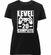 Жіноча преміум футболка Level 20 complete Чорний фото