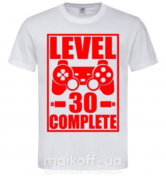 Чоловіча футболка Level 30 complete с джойстиком Білий фото