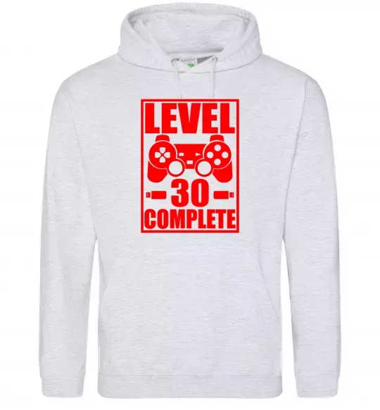 Женская толстовка (худи) Level 30 complete з джойстиком Серый меланж фото