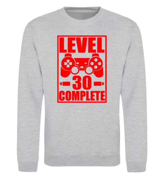 Світшот Level 30 complete з джойстиком Сірий меланж фото