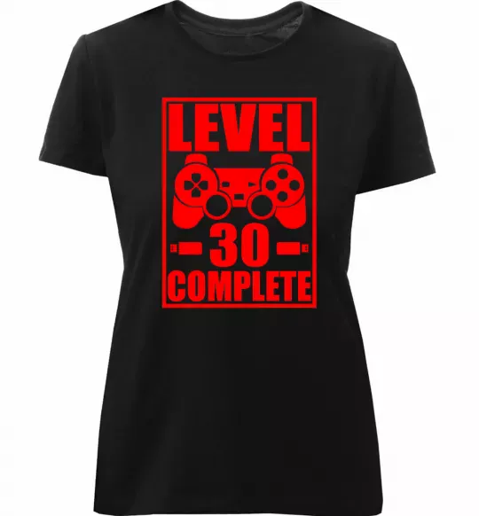 Женская премиум футболка Level 30 complete з джойстиком Черный фото