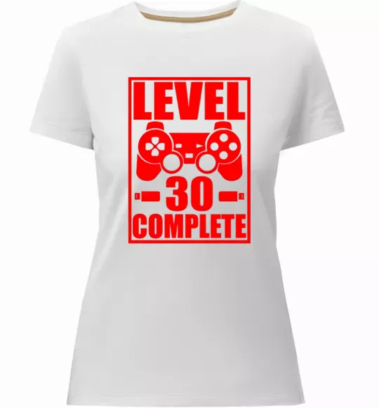 Женская премиум футболка Level 30 complete з джойстиком Белый фото