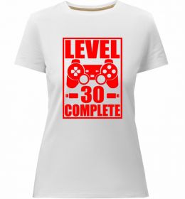 Женская премиум футболка Level 30 complete з джойстиком