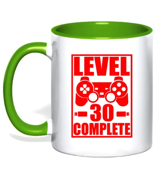 Чашка с цветной ручкой Level 30 complete з джойстиком Лаймовый фото
