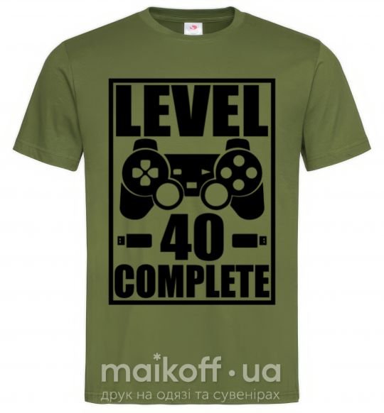 Чоловіча футболка Game Level 40 complete Оливковий фото