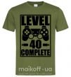 Мужская футболка Game Level 40 complete Оливковый фото