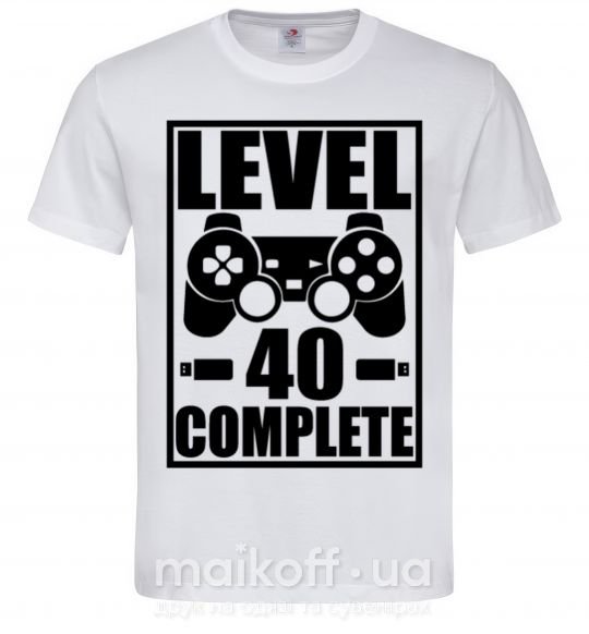 Мужская футболка Game Level 40 complete Белый фото