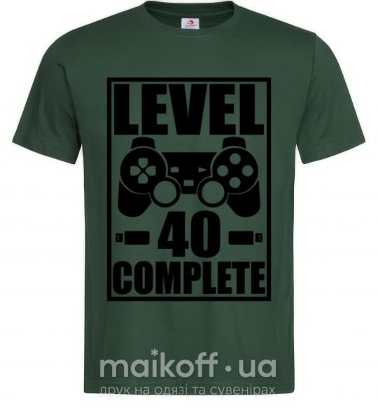 Мужская футболка Game Level 40 complete Темно-зеленый фото