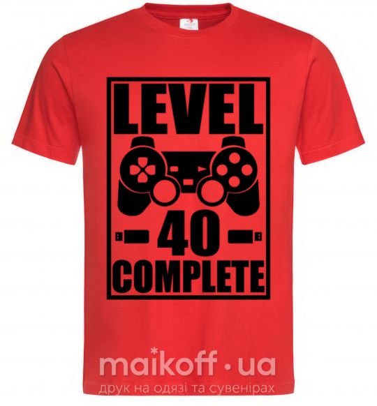 Чоловіча футболка Game Level 40 complete Червоний фото