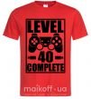 Чоловіча футболка Game Level 40 complete Червоний фото
