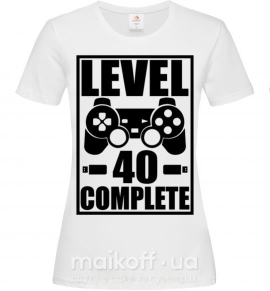 Жіноча футболка Game Level 40 complete Білий фото