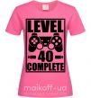 Жіноча футболка Game Level 40 complete Яскраво-рожевий фото