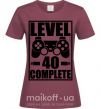 Жіноча футболка Game Level 40 complete Бордовий фото