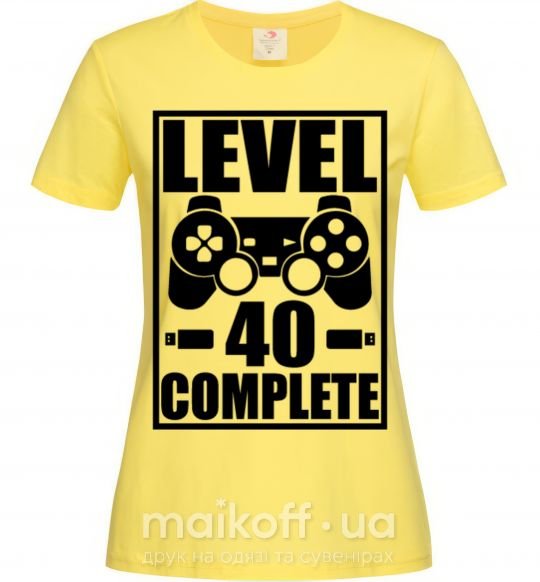 Жіноча футболка Game Level 40 complete Лимонний фото