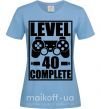 Жіноча футболка Game Level 40 complete Блакитний фото