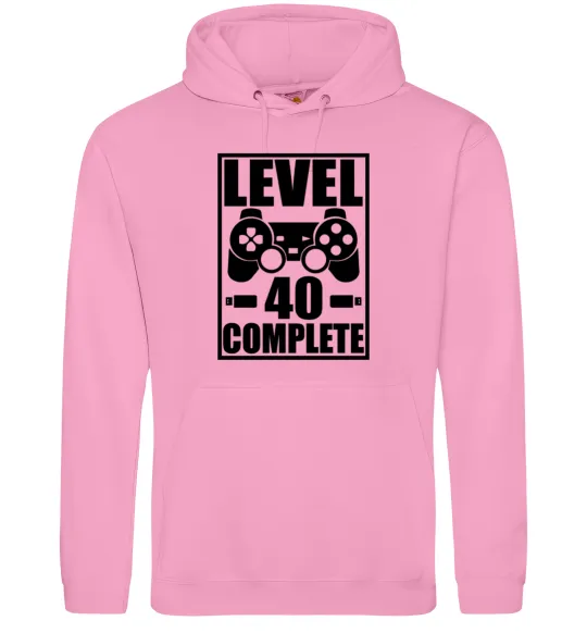 Чоловіча толстовка (худі) Game Level 40 complete Рожевий фото