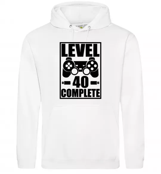 Женская толстовка (худи) Game Level 40 complete Белый фото