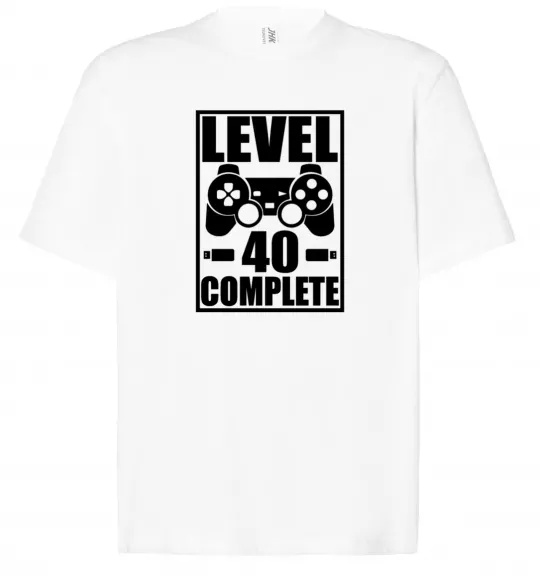 Футболка Оверсайз Game Level 40 complete Белый фото
