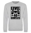 Свитшот Game Level 40 complete Серый меланж фото