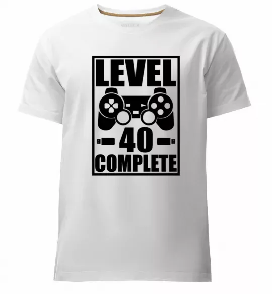 Мужская премиум футболка Game Level 40 complete Белый фото