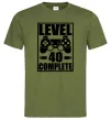 Чоловіча футболка Game Level 40 complete Оливковий фото