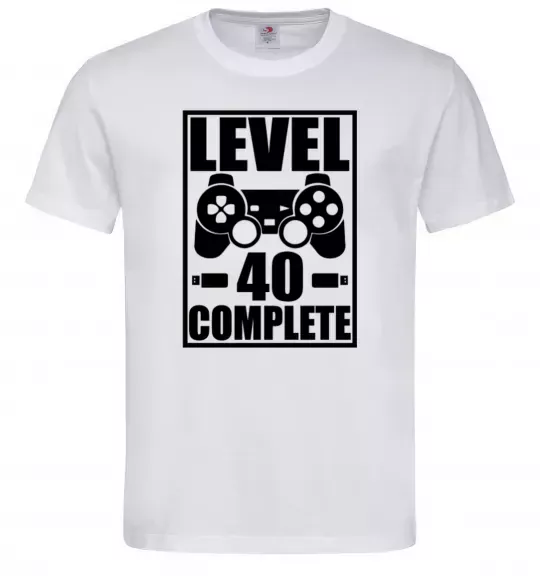 Чоловіча футболка Game Level 40 complete Білий фото