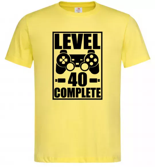 Чоловіча футболка Game Level 40 complete Лимонний фото