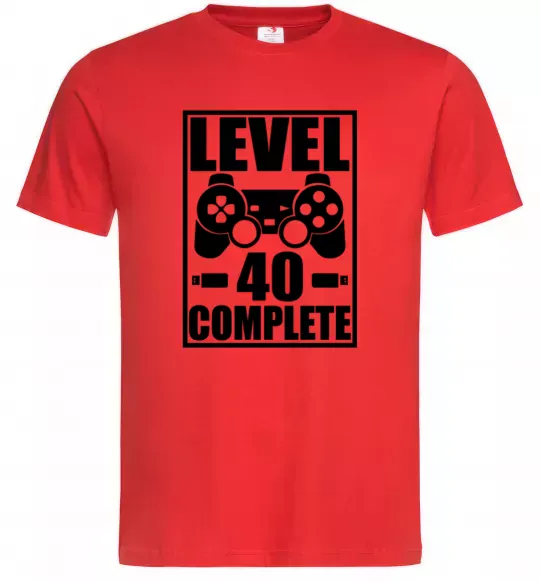 Чоловіча футболка Game Level 40 complete Червоний фото
