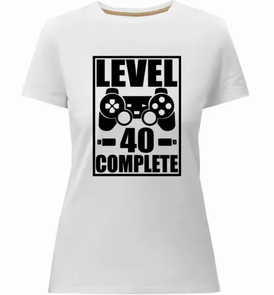 Женская премиум футболка Game Level 40 complete Белый фото