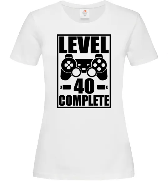 Женская футболка Game Level 40 complete Белый фото