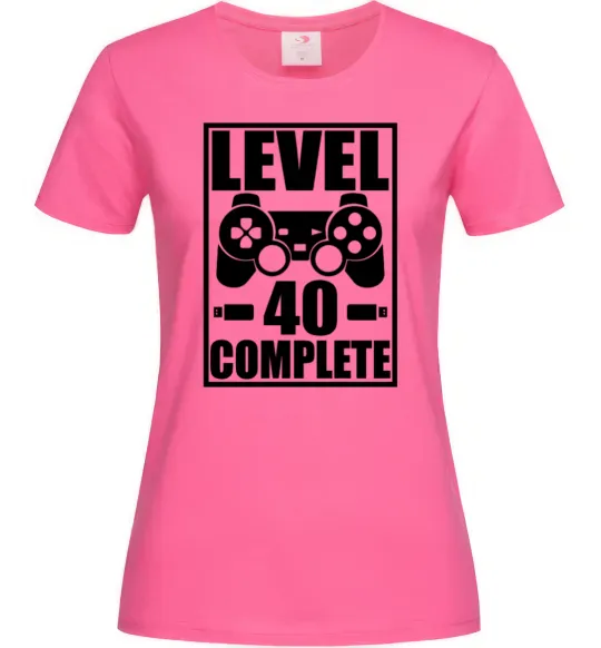 Женская футболка Game Level 40 complete Ярко-розовый фото