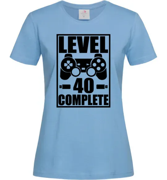 Женская футболка Game Level 40 complete Голубой фото